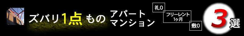 ズバリ1点ものアパートマンション5選